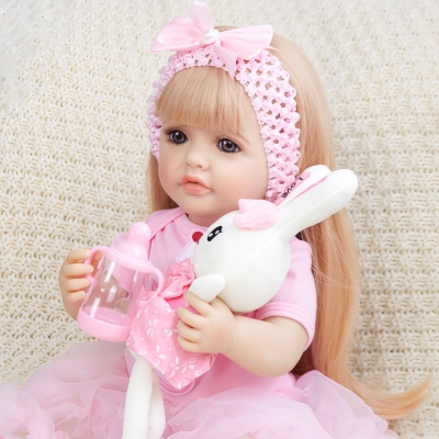 Силиконовая кукла Реборн девочка Оля 55 см, говорящая-3